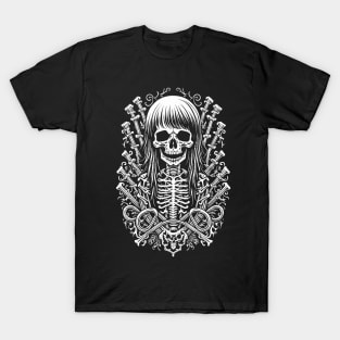 Long Haired Skeleton T-Shirt